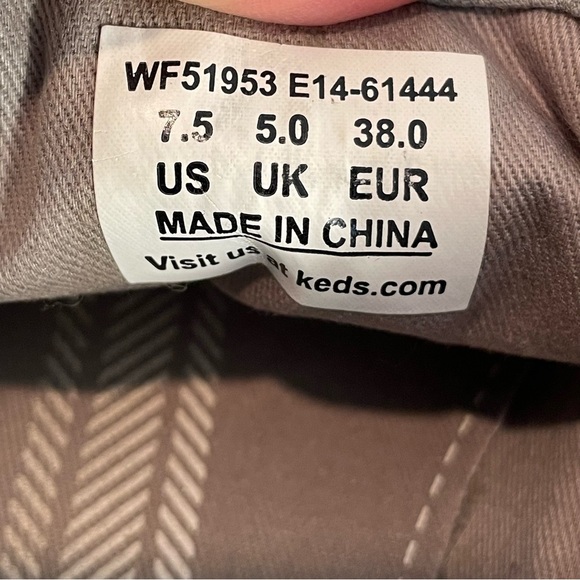 Keds Gray Canvas Silver Metallic Dots Lace Up Sneaker Shoes Sz 7.5 - Picture 11 of 11